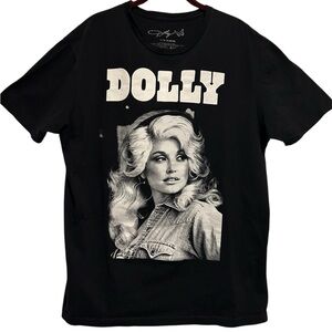 Dolly Parton Black Graphic T-Shirt Large